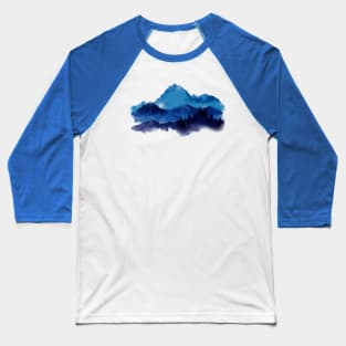 Mountains Watercolor Baseball T-Shirt